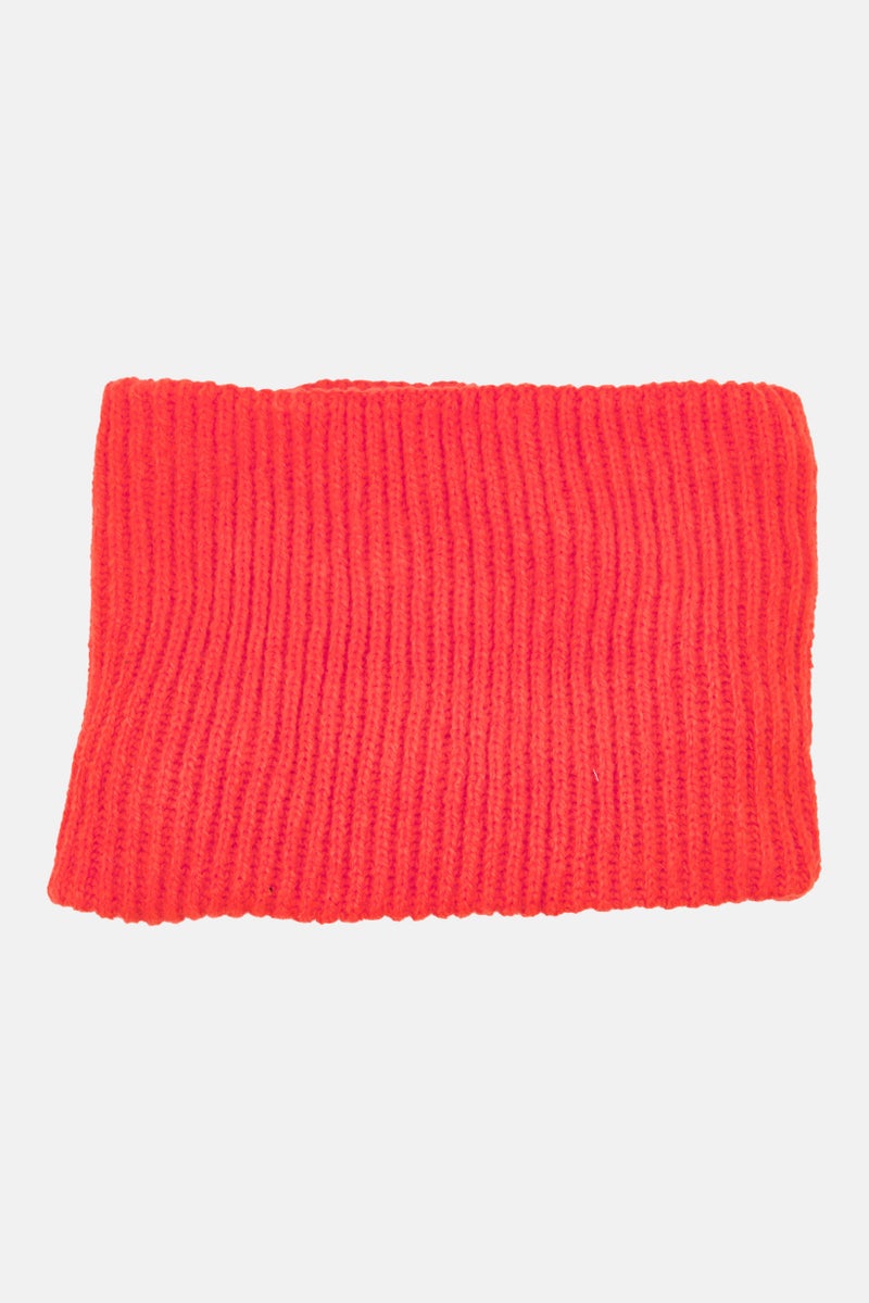 Tchibo Women Knitted Fleece Tube Scarf, Orange - Image 2